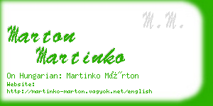 marton martinko business card